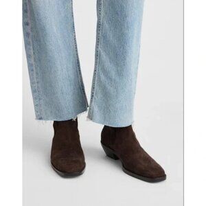 Madewell Idris Ankle Boots 7.5 Brown Suede Booties NX430 Academia Preppy EUC